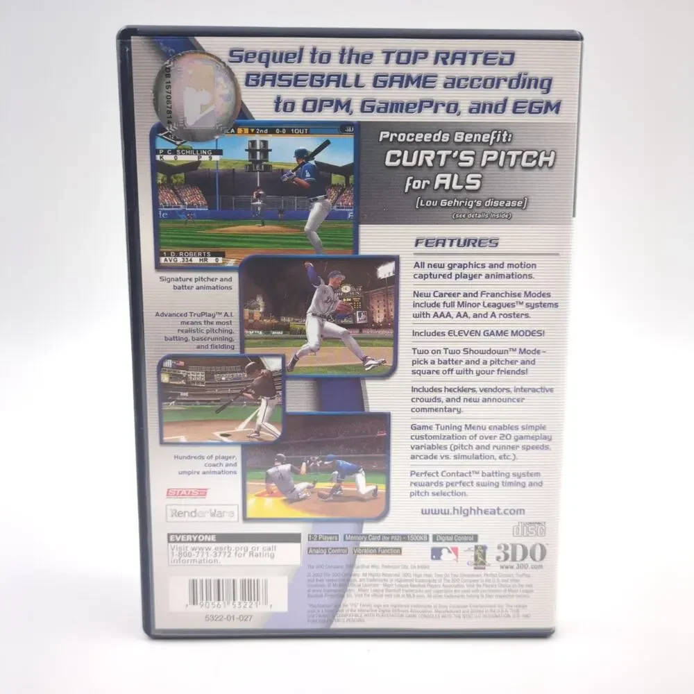 High Heat Major League Baseball 2004 PlayStation 2 PS2 Video Game MLB Tested